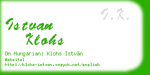 istvan klohs business card
